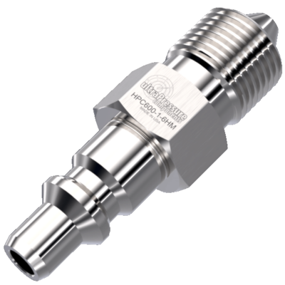 HPC600 Nipple without Check Valve Quick Disconnect x 3/8'' High Pressure Male